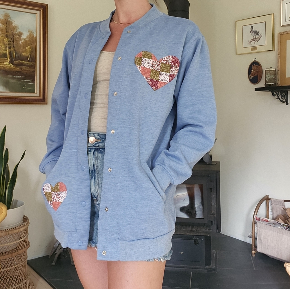 Reworked Patchwork Heart Y2K Cardigan - Picture 4 of 11